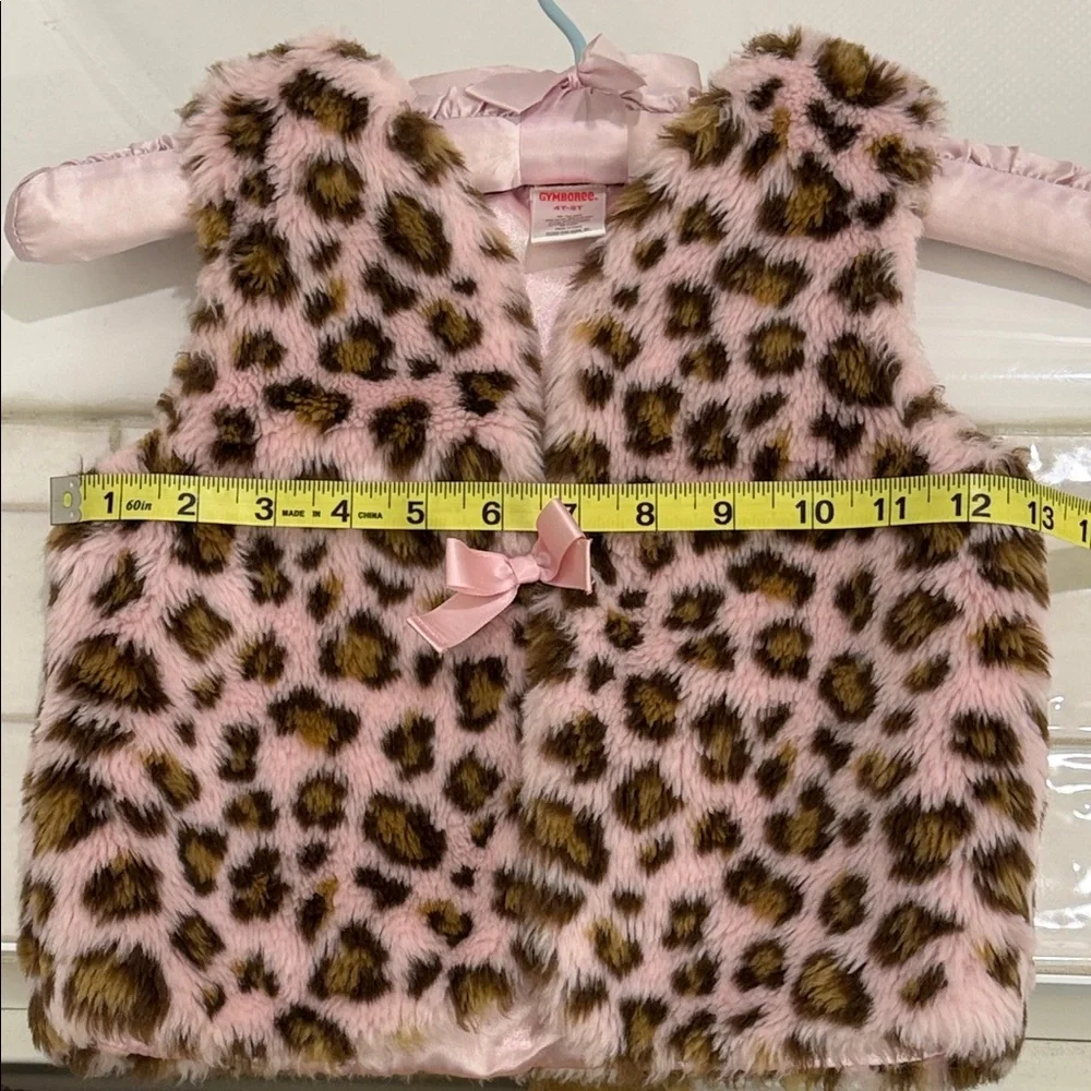 Gymboree Pink and‎ Brown Faux Fur Kids Vest Size 4T-5T